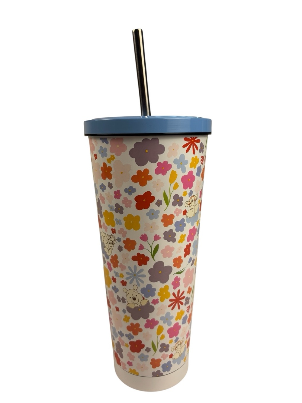 Winnie the Pooh Floral Stainless Steel Cold Tumbler with Straw 24 fl oz